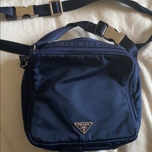 Navy Prada Fanny Pack With authentication Card.
